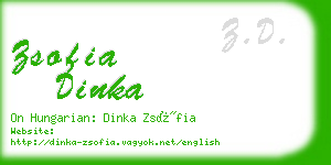 zsofia dinka business card